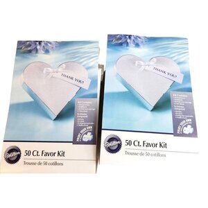 Wilton 50 Ct. 4 pkgs. Silver Heart Favor Kit - 200 Boxes & 200 Tags Great for We